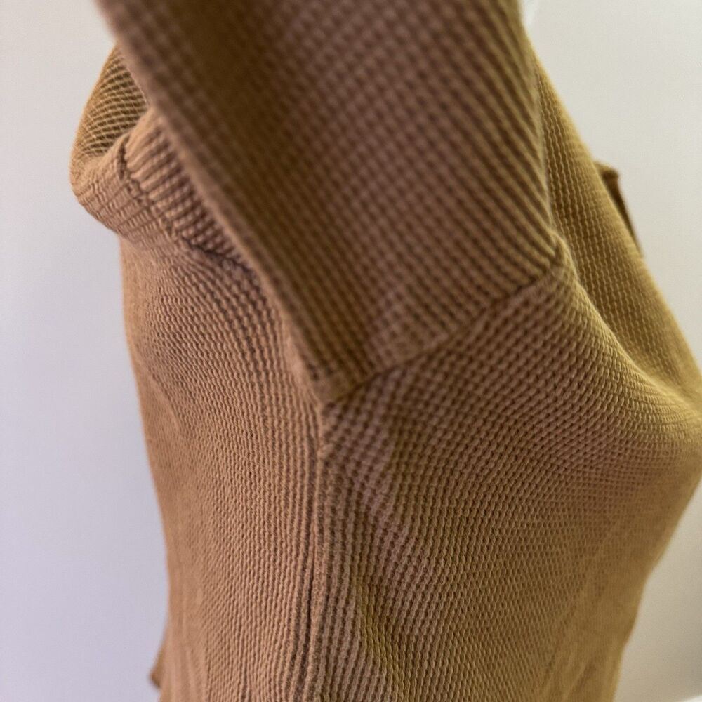 Everlane Women’s Organic Cotton Waffle Henley Long Sleeve Top Orange Brown S - Picture 14 of 16